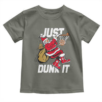 Funny Christmas Basketball Toddler T Shirt Just Dunk It Xmas Santa Sport - Wonder Print Shop