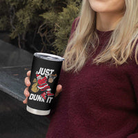 Funny Christmas Basketball Tumbler Cup Just Dunk It Xmas Santa Sport - Wonder Print Shop