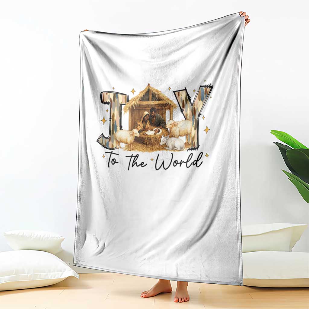 African American Christmas Nativity Scene Throw Blanket Joy To The World Afro Black Jesus - Wonder Print Shop