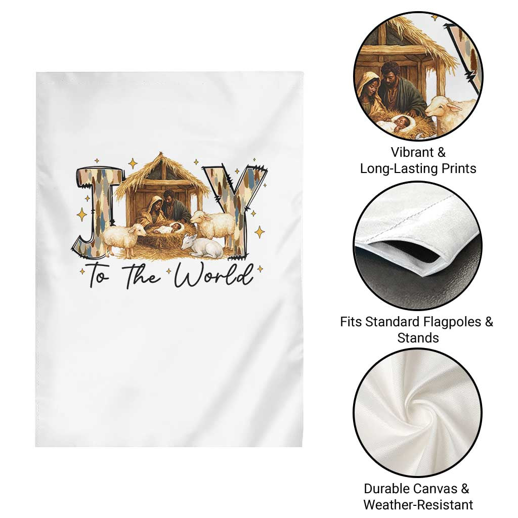 African American Christmas Nativity Scene Garden Flag Joy To The World Afro Black Jesus - Wonder Print Shop