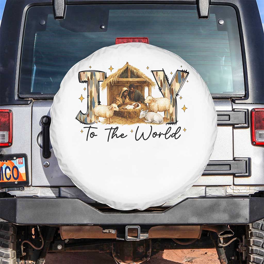African American Christmas Nativity Scene Spare Tire Cover Joy To The World Afro Black Jesus - Wonder Print Shop