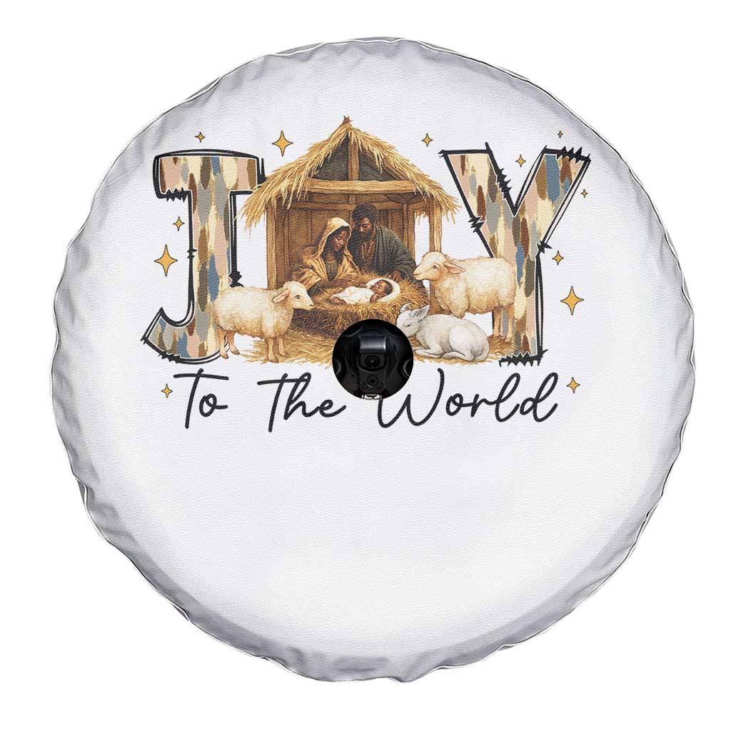 African American Christmas Nativity Scene Spare Tire Cover Joy To The World Afro Black Jesus - Wonder Print Shop