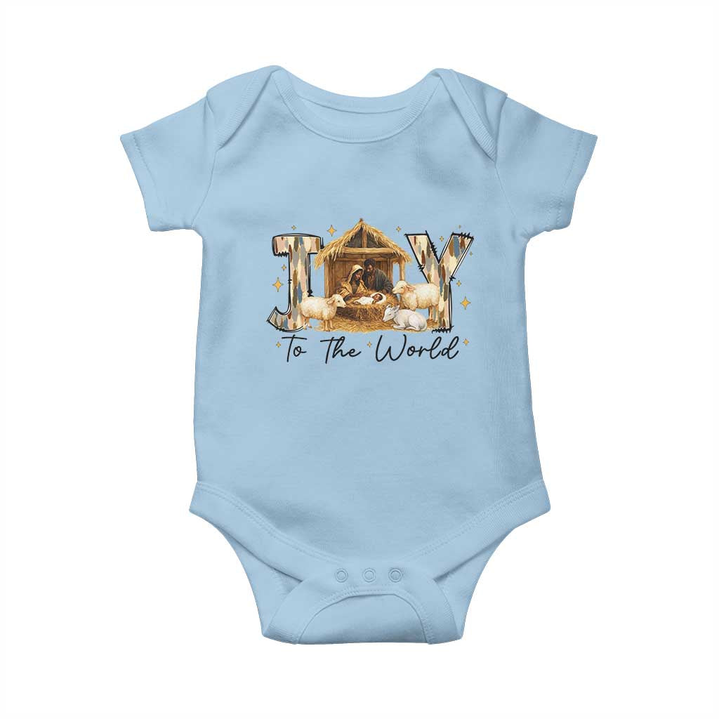 African American Christmas Nativity Scene Baby Onesie Joy To The World Afro Black Jesus - Wonder Print Shop