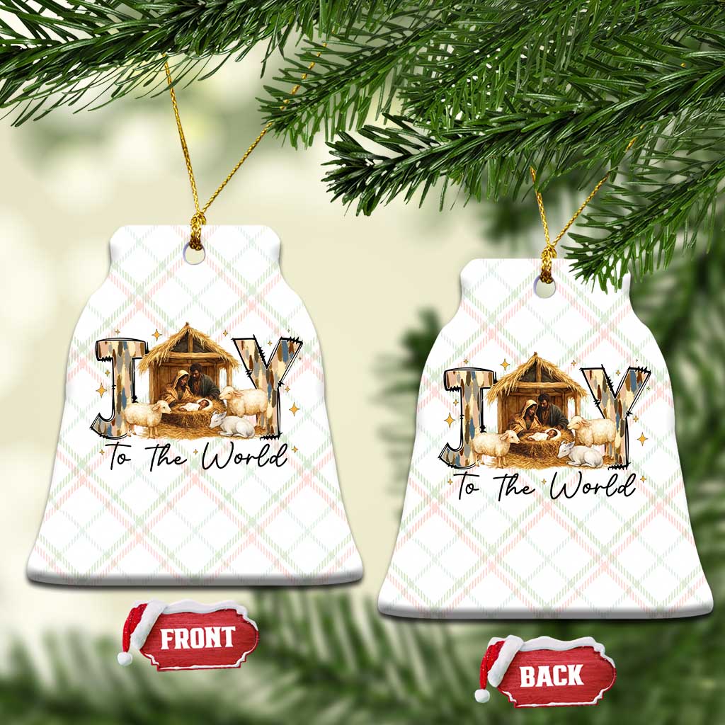 African American Christmas Nativity Scene Ceramic Ornament Joy To The World Afro Black Jesus - Wonder Print Shop