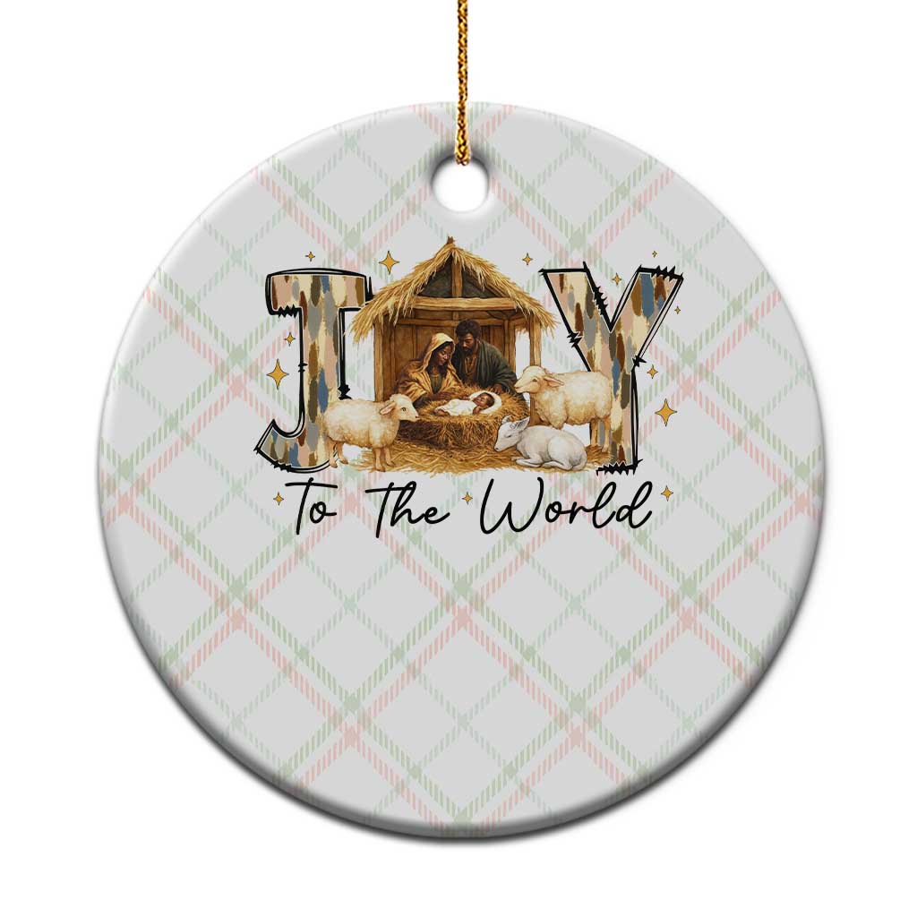 African American Christmas Nativity Scene Ceramic Ornament Joy To The World Afro Black Jesus - Wonder Print Shop