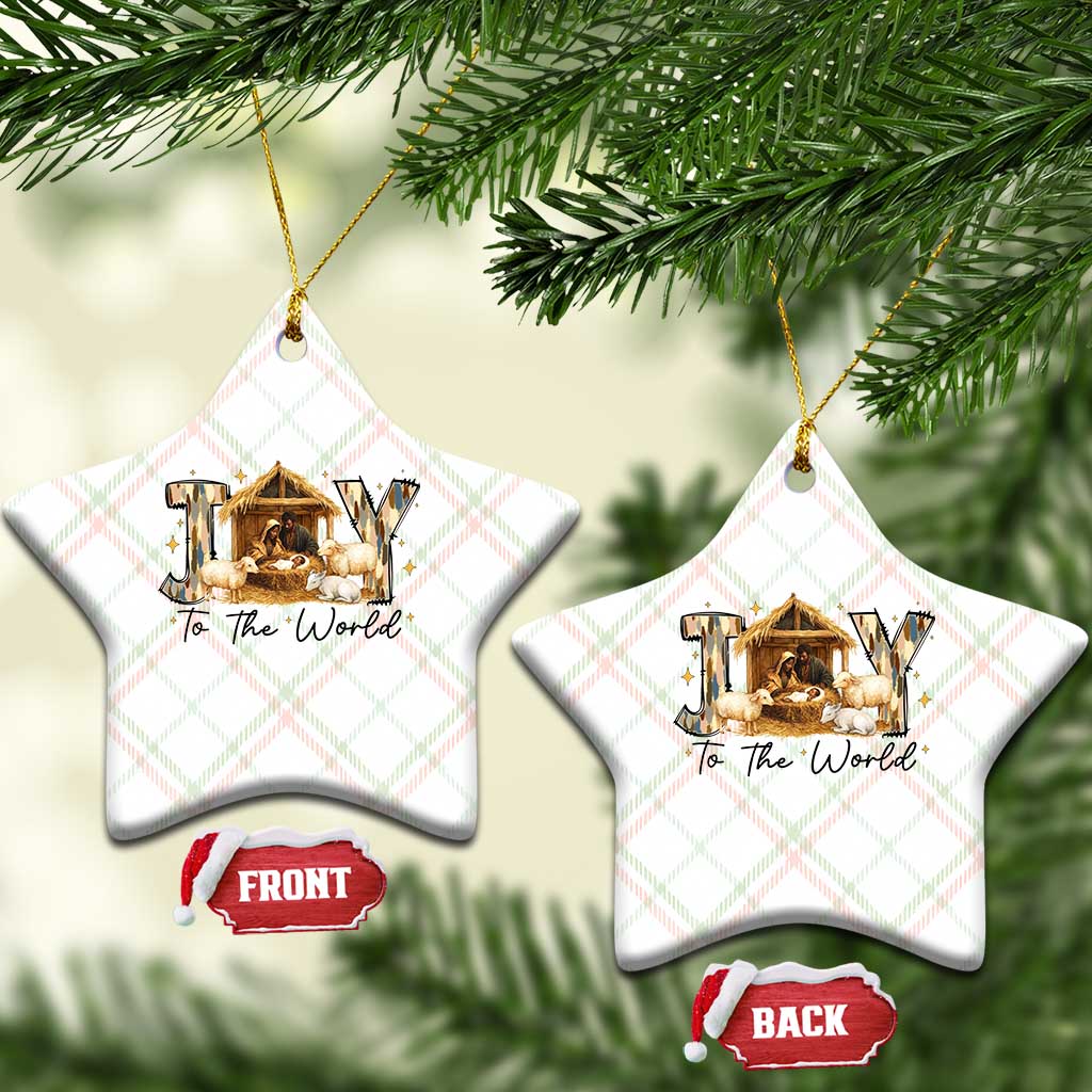 African American Christmas Nativity Scene Ceramic Ornament Joy To The World Afro Black Jesus - Wonder Print Shop