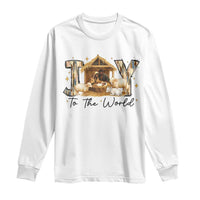 African American Christmas Nativity Scene Long Sleeve Shirt Joy To The World Afro Black Jesus - Wonder Print Shop