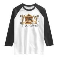 African American Christmas Nativity Scene Raglan Shirt Joy To The World Afro Black Jesus - Wonder Print Shop