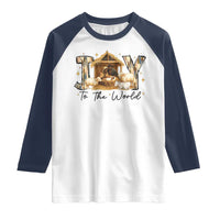 African American Christmas Nativity Scene Raglan Shirt Joy To The World Afro Black Jesus - Wonder Print Shop