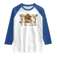 African American Christmas Nativity Scene Raglan Shirt Joy To The World Afro Black Jesus - Wonder Print Shop