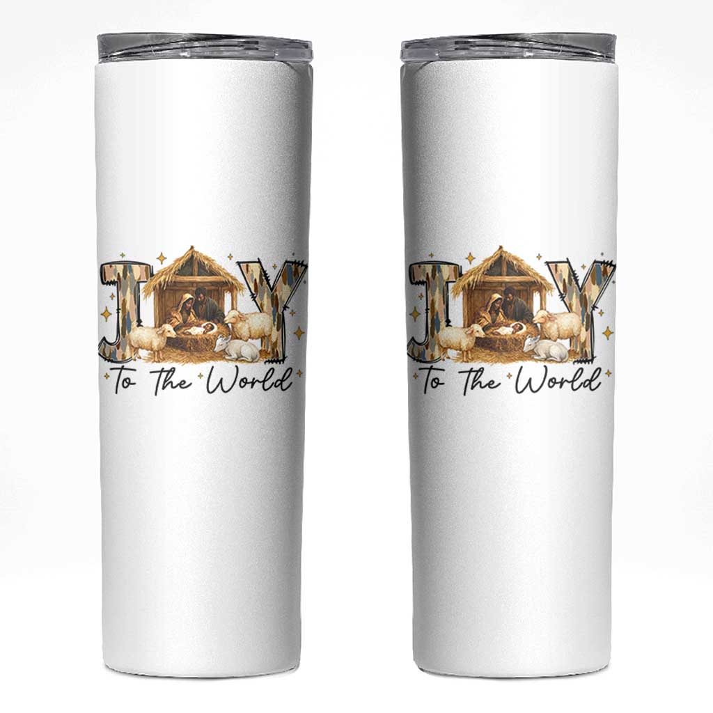African American Christmas Nativity Scene Skinny Tumbler Joy To The World Afro Black Jesus - Wonder Print Shop