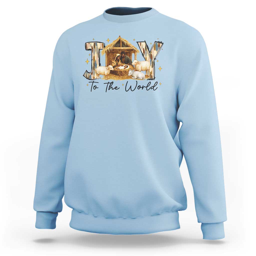 African American Christmas Nativity Scene Sweatshirt Joy To The World Afro Black Jesus - Wonder Print Shop