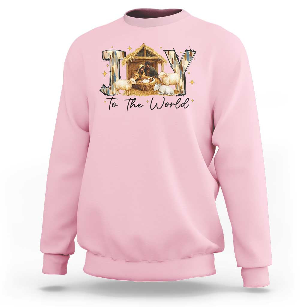 African American Christmas Nativity Scene Sweatshirt Joy To The World Afro Black Jesus - Wonder Print Shop