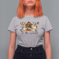 African American Christmas Nativity Scene T Shirt For Women Joy To The World Afro Black Jesus - Wonder Print Shop