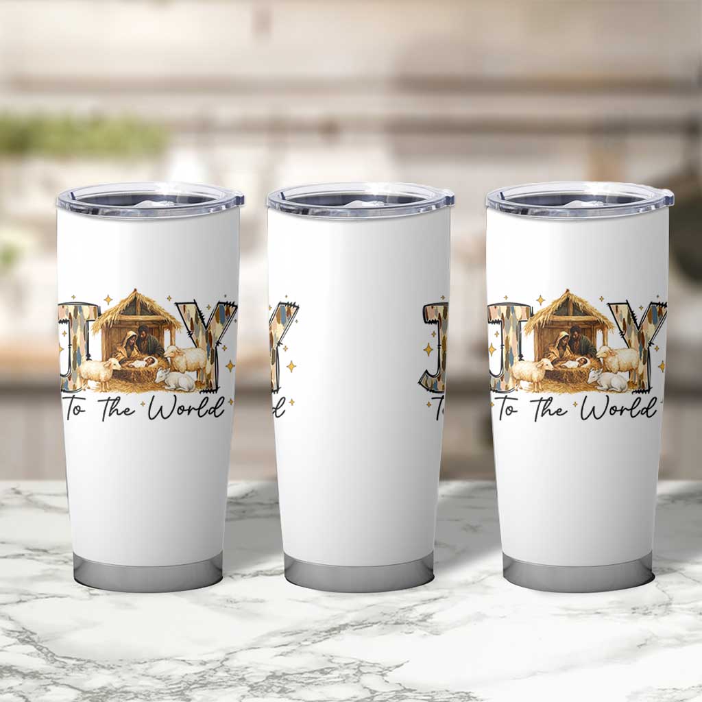 African American Christmas Nativity Scene Tumbler Cup Joy To The World Afro Black Jesus - undefined