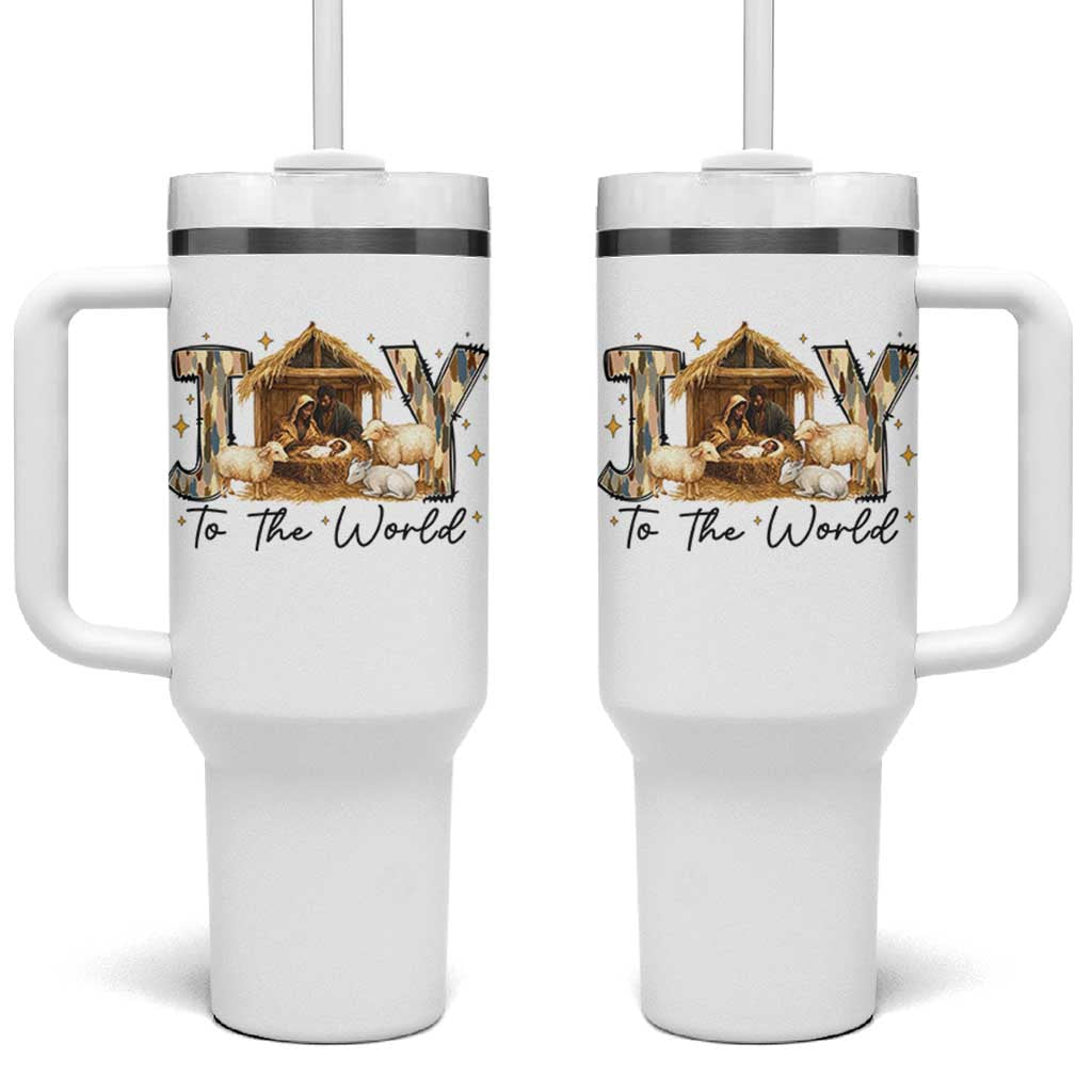 African American Christmas Nativity Scene Tumbler With Handle Joy To The World Afro Black Jesus - Wonder Print Shop