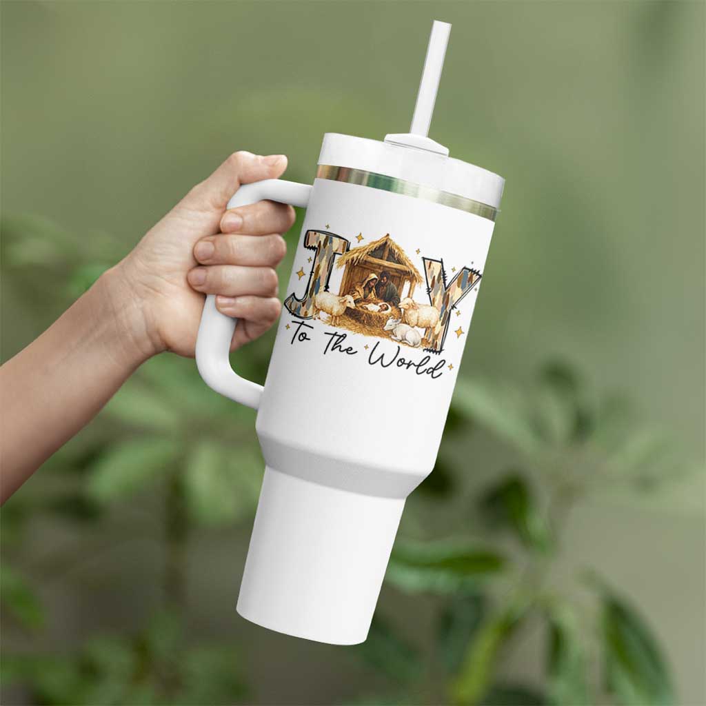 African American Christmas Nativity Scene Tumbler With Handle Joy To The World Afro Black Jesus - Wonder Print Shop