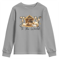 African American Christmas Nativity Scene Youth Sweatshirt Joy To The World Afro Black Jesus - Wonder Print Shop