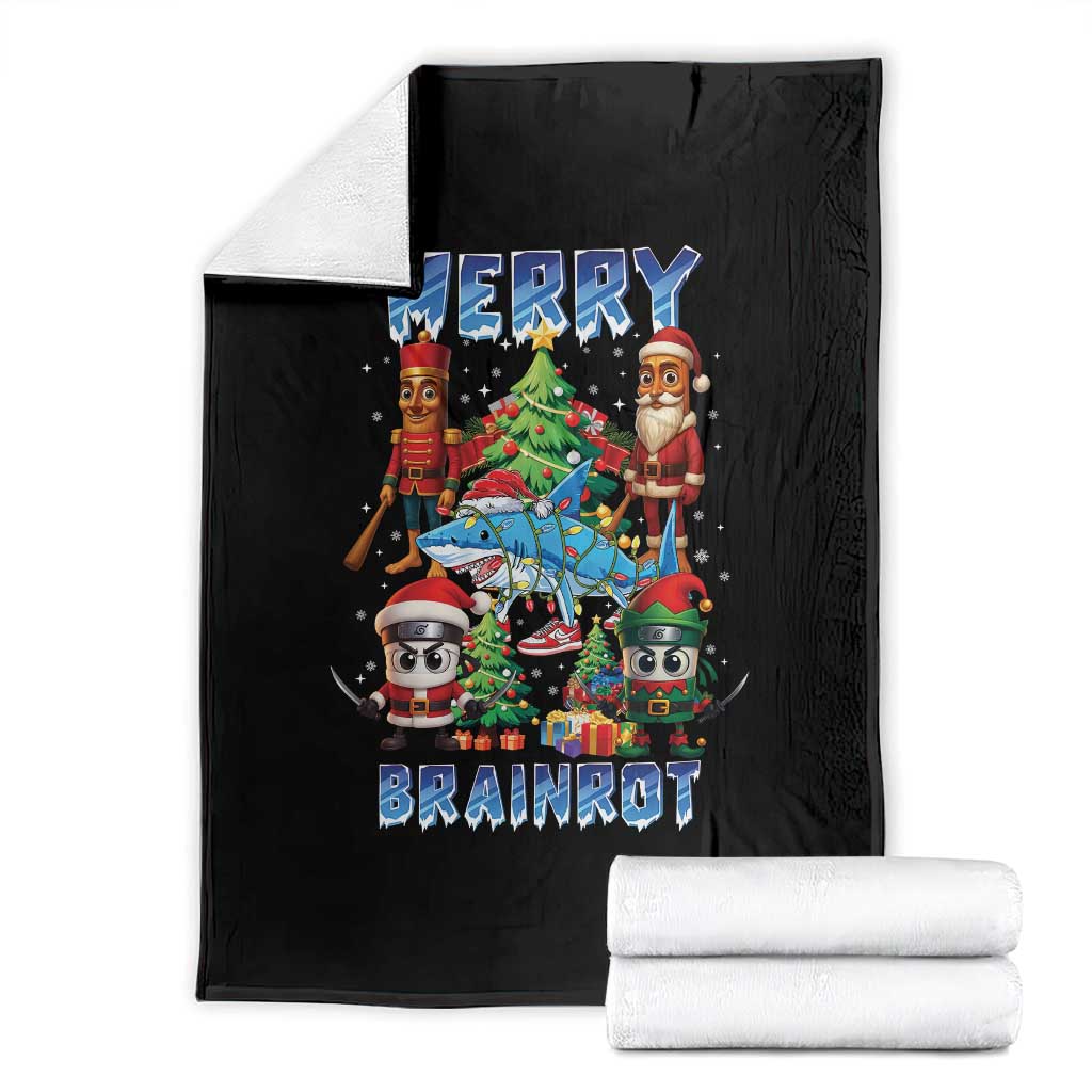 Funny Italian Brainrot Meme Christmas Throw Blanket Merry Brainrot Xmas Gen Alpha - Wonder Print Shop