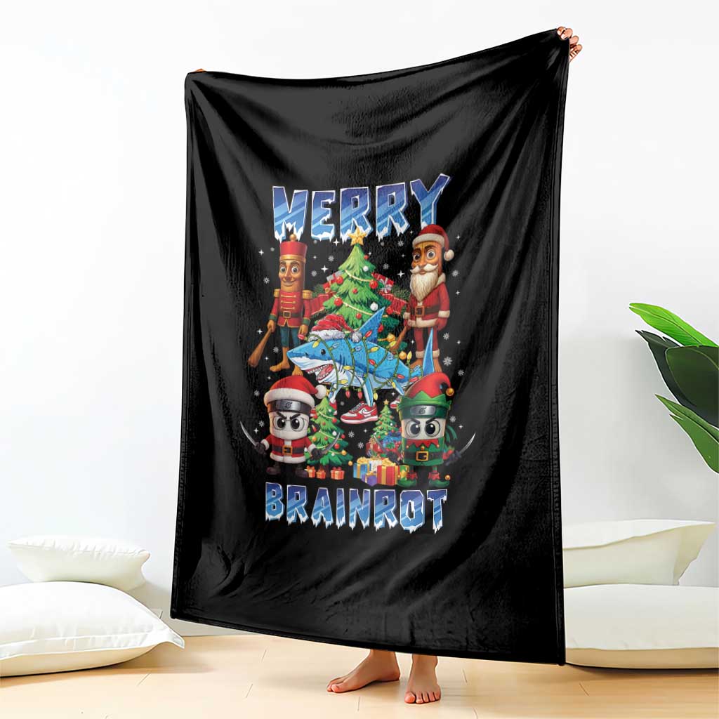 Funny Italian Brainrot Meme Christmas Throw Blanket Merry Brainrot Xmas Gen Alpha - Wonder Print Shop
