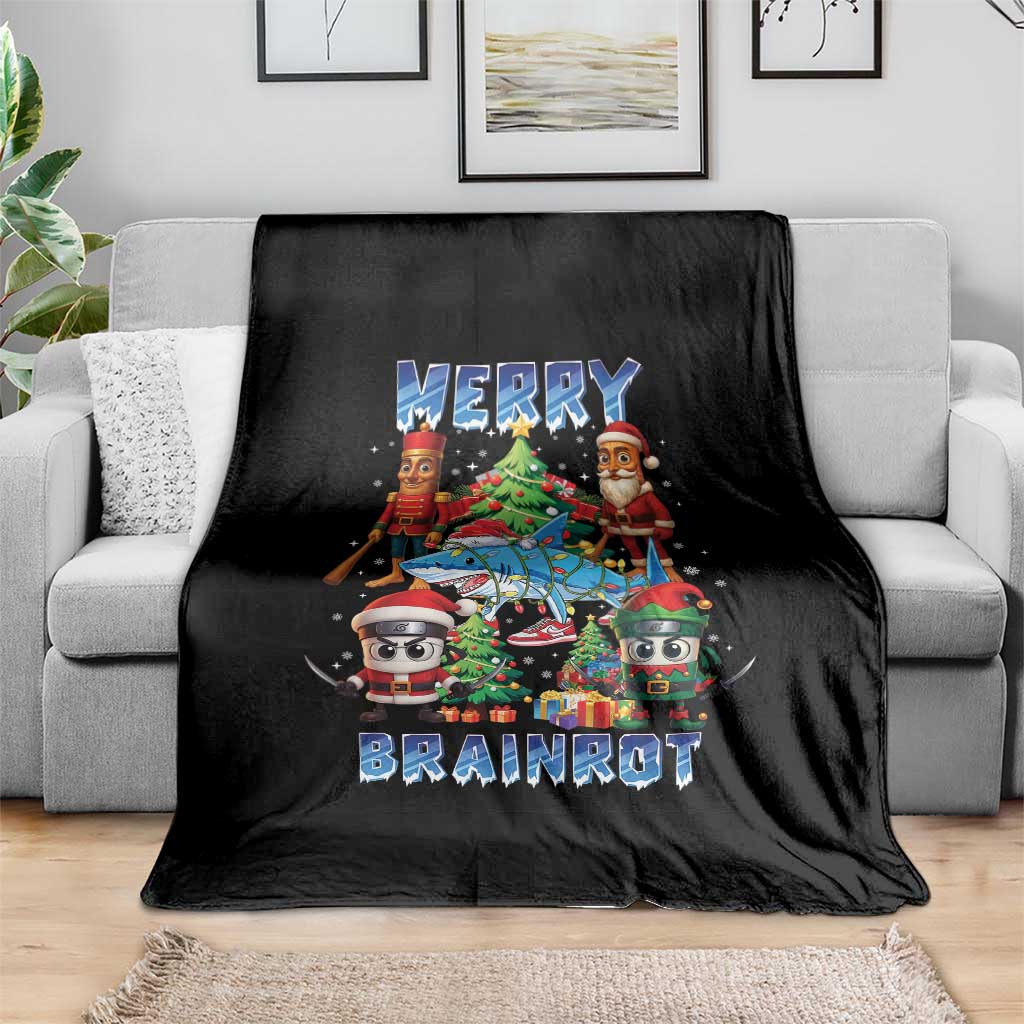 Funny Italian Brainrot Meme Christmas Throw Blanket Merry Brainrot Xmas Gen Alpha - Wonder Print Shop