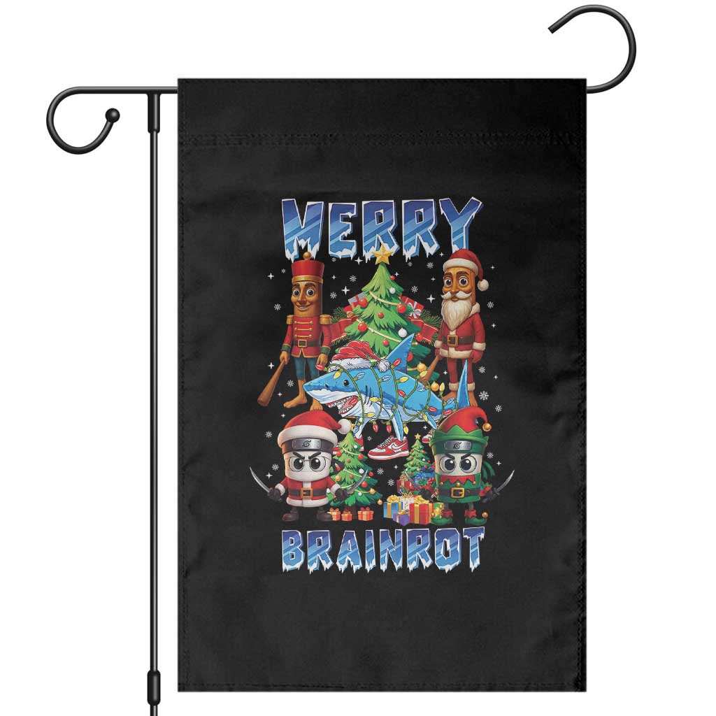 Funny Italian Brainrot Meme Christmas Garden Flag Merry Brainrot Xmas Gen Alpha - Wonder Print Shop