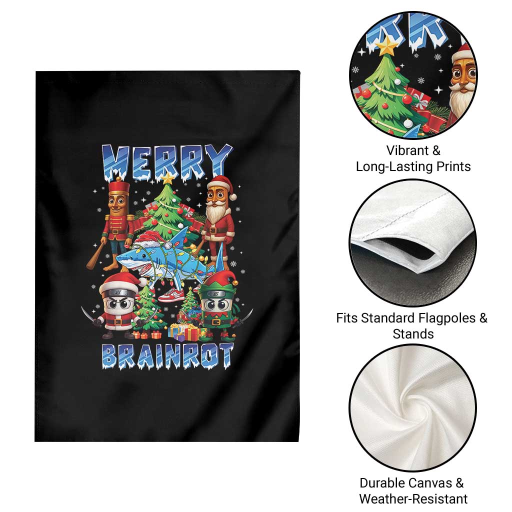Funny Italian Brainrot Meme Christmas Garden Flag Merry Brainrot Xmas Gen Alpha - Wonder Print Shop