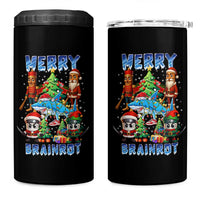 Funny Italian Brainrot Meme Christmas 4 in 1 Can Cooler Tumbler Merry Brainrot Xmas Gen Alpha - Wonder Print Shop