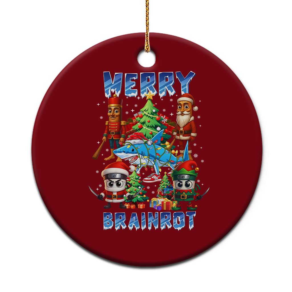 Funny Italian Brainrot Meme Christmas Ceramic Ornament Merry Brainrot Xmas Gen Alpha - Wonder Print Shop
