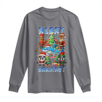 Funny Italian Brainrot Meme Christmas Long Sleeve Shirt Merry Brainrot Xmas Gen Alpha - Wonder Print Shop