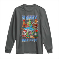 Funny Italian Brainrot Meme Christmas Long Sleeve Shirt Merry Brainrot Xmas Gen Alpha - Wonder Print Shop
