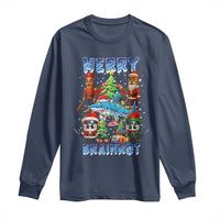 Funny Italian Brainrot Meme Christmas Long Sleeve Shirt Merry Brainrot Xmas Gen Alpha - Wonder Print Shop