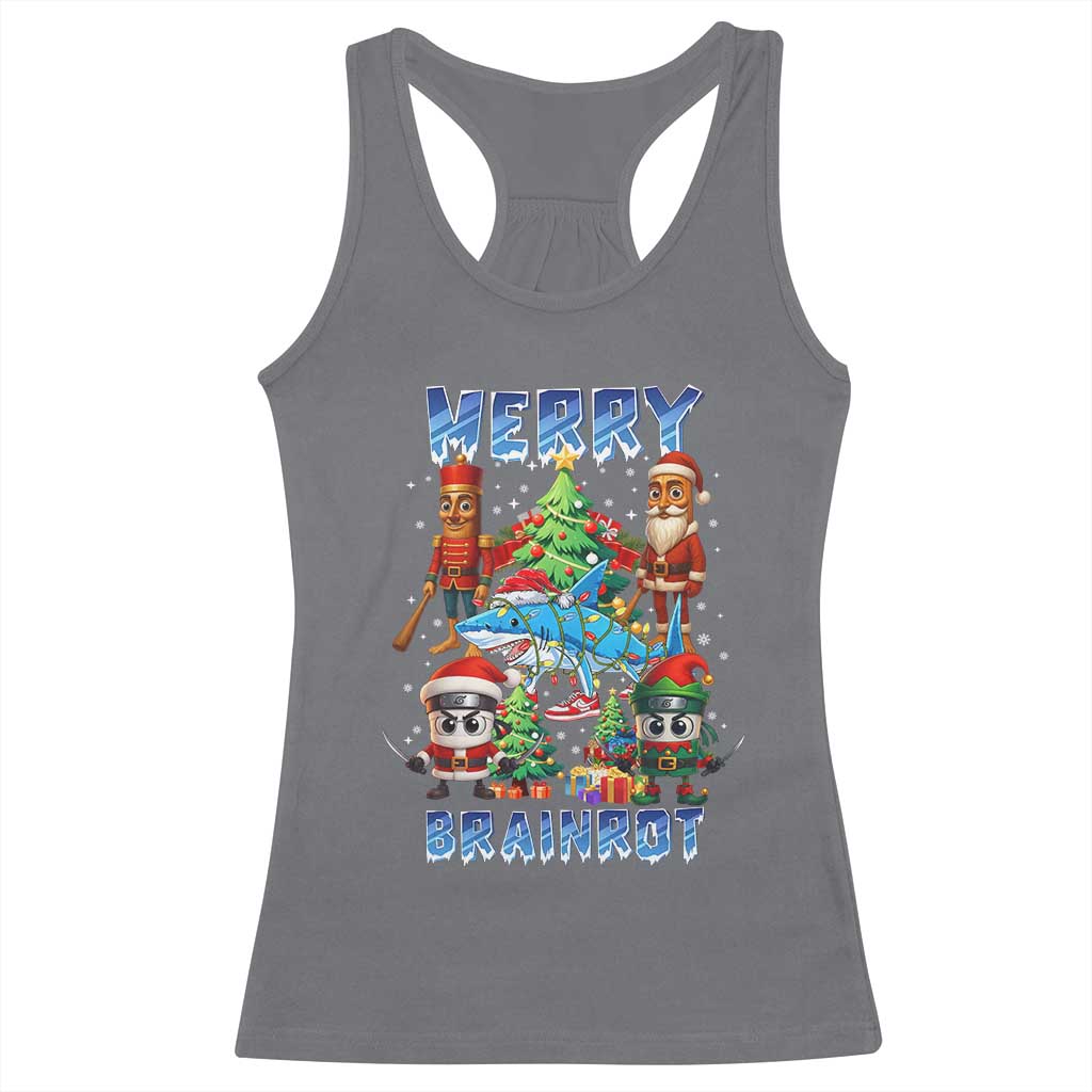Funny Italian Brainrot Meme Christmas Racerback Tank Top Merry Brainrot Xmas Gen Alpha - Wonder Print Shop