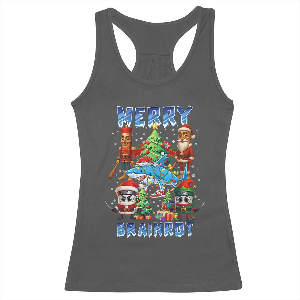Funny Italian Brainrot Meme Christmas Racerback Tank Top Merry Brainrot Xmas Gen Alpha - Wonder Print Shop