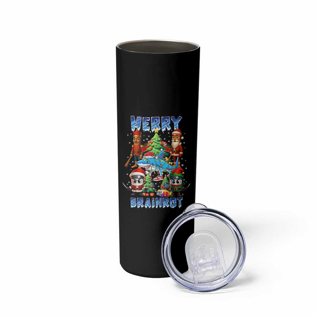 Funny Italian Brainrot Meme Christmas Skinny Tumbler Merry Brainrot Xmas Gen Alpha - Wonder Print Shop