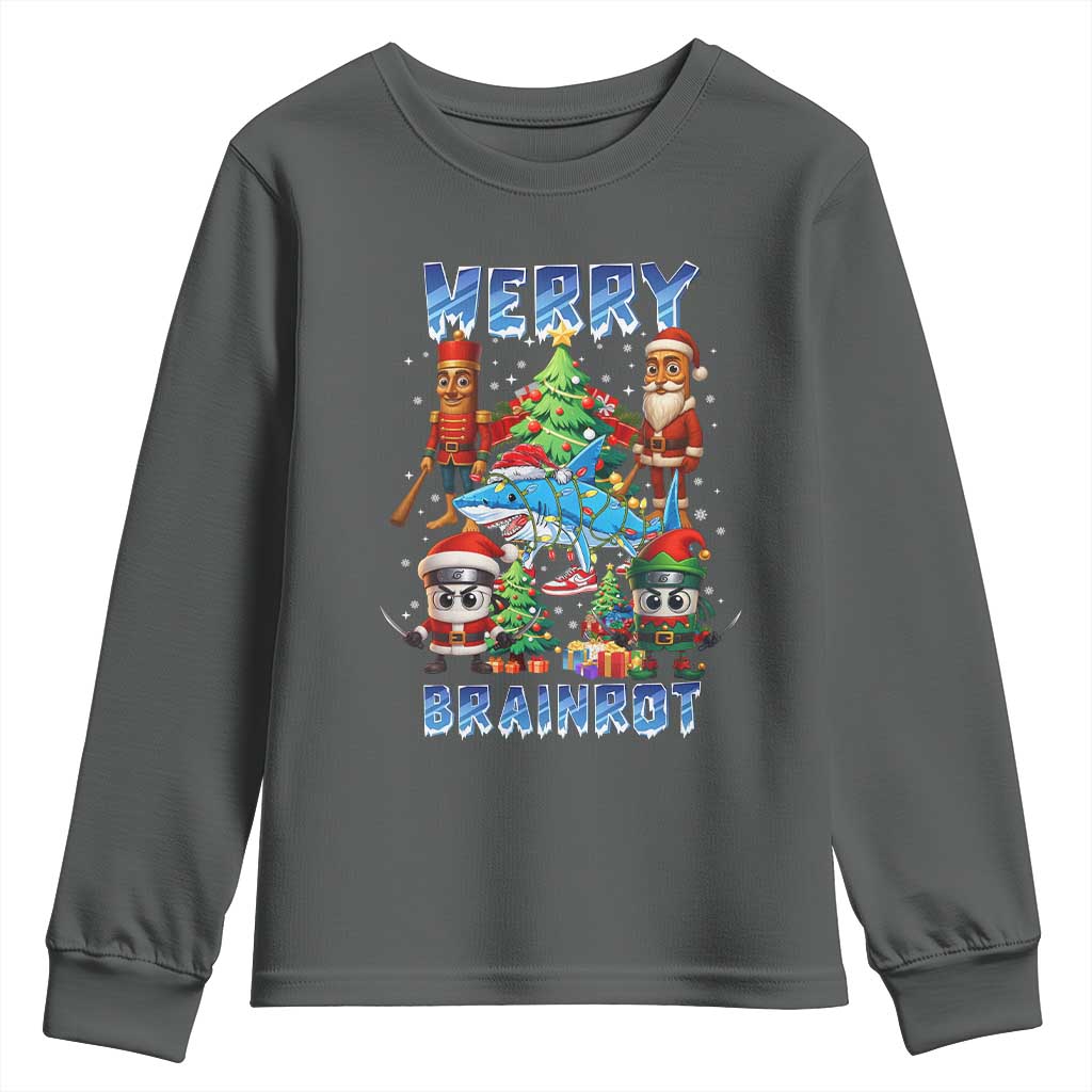 Funny Italian Brainrot Meme Christmas Youth Sweatshirt Merry Brainrot Xmas Gen Alpha - Wonder Print Shop