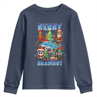 Funny Italian Brainrot Meme Christmas Youth Sweatshirt Merry Brainrot Xmas Gen Alpha - Wonder Print Shop