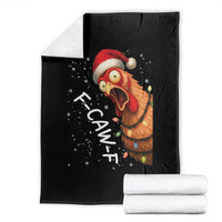 Funny F Caw F Chicken Christmas Throw Blanket Xmas Rooster Meme Santa Hat - Wonder Print Shop