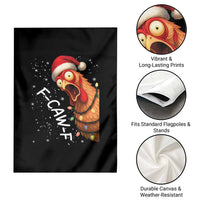 Funny F Caw F Chicken Christmas Garden Flag Xmas Rooster Meme Santa Hat - Wonder Print Shop