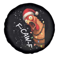 Funny F Caw F Chicken Christmas Spare Tire Cover Xmas Rooster Meme Santa Hat - Wonder Print Shop