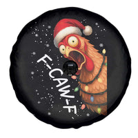 Funny F Caw F Chicken Christmas Spare Tire Cover Xmas Rooster Meme Santa Hat - Wonder Print Shop