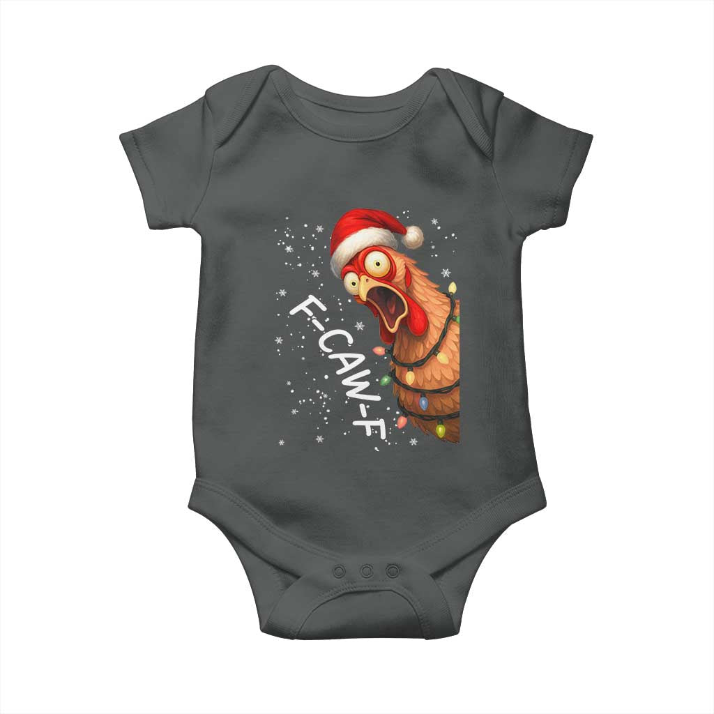 Funny F Caw F Chicken Christmas Baby Onesie Xmas Rooster Meme Santa Hat - Wonder Print Shop