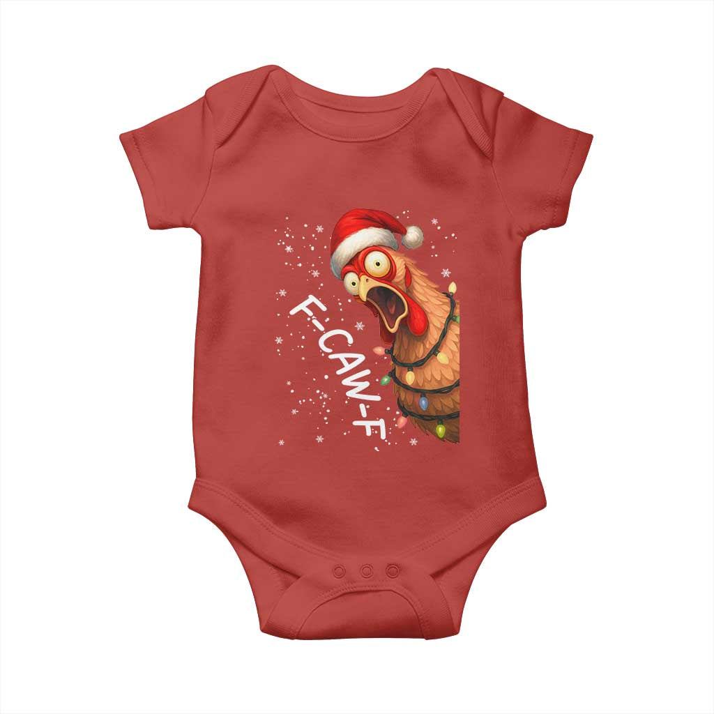 Funny F Caw F Chicken Christmas Baby Onesie Xmas Rooster Meme Santa Hat - Wonder Print Shop