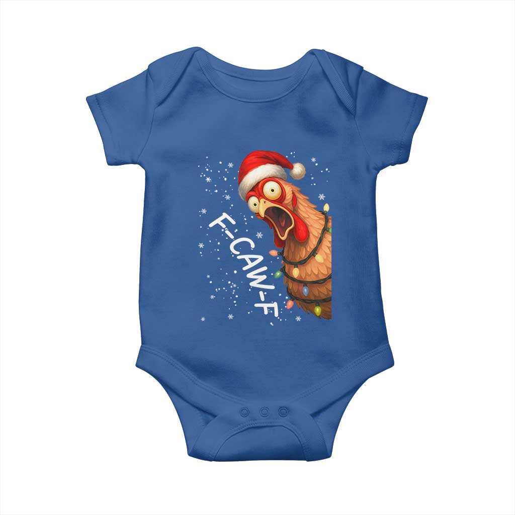 Funny F Caw F Chicken Christmas Baby Onesie Xmas Rooster Meme Santa Hat - Wonder Print Shop