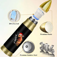 Funny F Caw F Chicken Christmas Bullet Tumbler Xmas Rooster Meme Santa Hat - Wonder Print Shop