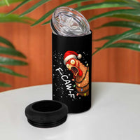 Funny F Caw F Chicken Christmas 4 in 1 Can Cooler Tumbler Xmas Rooster Meme Santa Hat - Wonder Print Shop
