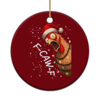 Funny F Caw F Chicken Christmas Ceramic Ornament Xmas Rooster Meme Santa Hat - Wonder Print Shop