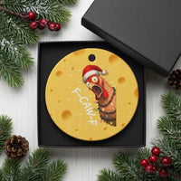 Funny F Caw F Chicken Christmas Ceramic Ornament Xmas Rooster Meme Santa Hat - Wonder Print Shop