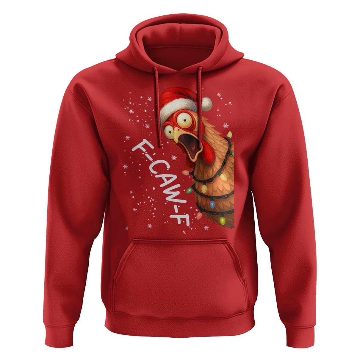 Funny F Caw F Chicken Christmas Hoodie Xmas Rooster Meme Santa Hat - Wonder Print Shop