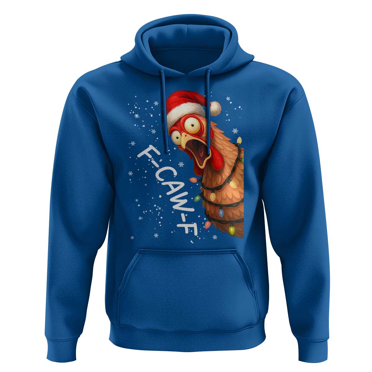 Funny F Caw F Chicken Christmas Hoodie Xmas Rooster Meme Santa Hat - Wonder Print Shop